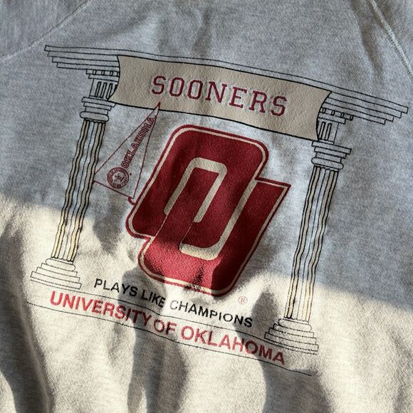 Vintage 80s Discus Athletic Sweatshirt OU Oklahoma Sooners Football Medium USA - Picture 14 of 16